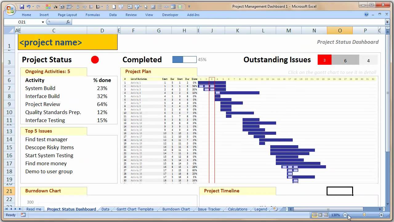 microsoft excel project tracking template